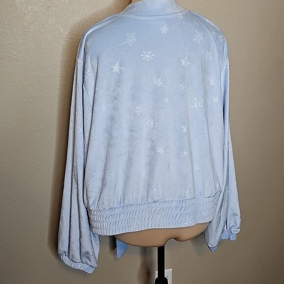 NWT Disney 2X Light Blue Velour Wrap Top Frozen Elsa Sweatshirt - Picture 5 of 11